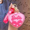 Porta-moedas chaveiro de boneca Barbie de desenho animado feminino bolsa criativa para armazenamento chaveiro pingente de bolsa de carro pequeno presente