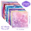 12 Folhas de Papel Material Estrela Brilhante de Compra Direta Transfronteiriça, Papel para Diário Céu Estrelado Sonhador, Papel Base Colorido, Papel para Corte de Artesanato