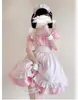Roupa de Gata Maid Vermelha Lolita Maid Outfit Fantasia Cosplay Vestido Cos Maid Tamanho Grande