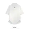 Camiseta Polo de Manga Corta con Cuello Henley Retro Americano para Hombre Verano Manga Corta Hombro Regular Camiseta Cuello Mao Piezado Desconstruido Manga Media