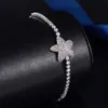 Pulsera de Aro con Cierre de Empuje y Tirón Estrella Incrustada de Diamantes, Estilo Ins Pequeña y Exquisita Cadena de Garra Ajustable Joyería de Mano Dorada Venta al por Mayor