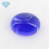 Huagang gema em forma de ovo pontiagudo cristal azul vidro nu pedra por atacado Oval plana lisa sintética imitação de diamante DIY