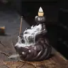 Horno de Aromaterapia de Flujo Inverso de Sándalo Cerámico Transfronterizo Creativo Ola Flor de Loto Año Tras Año Horno de Incienso de Flujo Inverso Adornos para el Hogar