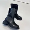Botas de Media Caña con Tacón de 5 cm Estilo Coreano con Abertura y Solapa para Mujer Estilo Otoño/Invierno 2026 Botas de Cuero Versátiles Retro Botas Casuales