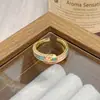 Anillo Abierto Vintage de Flor y Mariposa de Esmalte Multicolor para Mujer, Anillo de Lujo Ligero de Nicho Retro