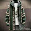 Cárdigan con capucha y cremallera de corte holgado para hombre con estampado a todo color de nuevo elemento azteca, chaqueta de algodón, DIY desde la imagen