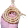 Pulsera de Cuentas de Abaco Amarillo Cremoso Bodhi Raíz de Bodhi Amarillo Cremoso Rosario Largo Suministro en Vivo Pulsera de Bodhi