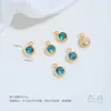 Acero de Titanio Inoxidable Incrustado con Circonita de Colores 12 Piedras de Nacimiento Colgantes Redondos Accesorios de Joyería para Pulseras Collares Pendientes Hechos a Mano