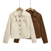 Cl25167-25 Otoño Nuevo Chaqueta Artesanal Tipo Cera Estilo Ropa de Trabajo Chaqueta Estilo Europeo y Americano Retro Moderno Solapa