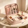 Bolsa de maquillaje de tela Oxford, neceser portátil grande estilo japonés y coreano, caja de almacenamiento, bolsa de maquillaje para mujer de gran capacidad, resistente al agua