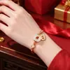 Nuevo Nudo Ping'an Chino Pulsera de Hilo Rojo con Jade Hetian para Niñas Mejor Amiga Regalo de Cumpleaños Cuerda de Mano Tejida que Atrae la Fortuna