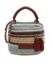 Verano Nuevo Mini Bolso de Cadena Tejido Bolso de Mano para Mujer 2024 Rayas Arcoíris Moda Casual Hombro Cruzado