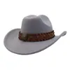 Aliexpress Amazon Novo Chapéu de Lã Estilo Étnico Chapéu Jazz Chapéu de Aba Larga Chapéu de Cowboy Ocidental Yzd057