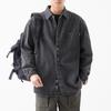 Camisa de mezclilla de manga larga para hombre para primavera y otoño, marca de moda de estilo japonés, camisa casual vintage lavada, chaqueta sin arrugas