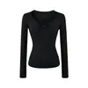 Ropa de Mujer al por Mayor Transfronteriza Estilo Europeo y Americano 2026 Otoño e Invierno Nueva Camiseta de Manga Larga con Ajuste Ceñido Capa Base de Punto
