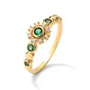 RAKOL Anillo de Zirconia Estilo Ins Europeo y Americano Transfronterizo con Diamante Rectangular y Cadena de Esmeralda Anillo de Diseño Hueco Joyería
