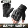 Guantes Tácticos para Hombre Medio Dedo Antideslizantes Anticolisión Protección Anticaída Equipo para Fanáticos Militares Montañismo Escalada en Roca Ciclismo Diseño Resistente al Desgaste
