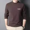 Abrigo de Terciopelo Otoñal de Manga Larga para Hombre con Cuello Medio, Camiseta Térmica de Temperatura Constante para Hombre, Terciopelo de Doble Cara para Otoño e Invierno