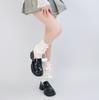 Lindo Cubrepiernas Lolita Calcetines de Lazo Tejidos Japoneses de Primavera y Verano Jk Blanco Medias de Chica Suave con Bola de Pelo
