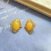 Zhonggu vintage industria pesada pendientes de botón incrustados collar vintage chapado en oro colgante de cera de abeja joyería joyería de diamantes traje