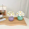 Estilo Ins Jarrón Redondo Pequeño Flores Secas Flores Artificiales Colorido Set de Botellas de Cerámica Decoración para Dormitorio Sala de Estar Mini Adornos Pequeños