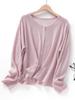 Suéter Slub para Mujer Cuello Redondo Cárdigan Blusa Exterior Delgada Verano Manga Larga Estilo Occidental Protector Solar Camisa para Aire Acondicionado