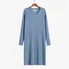 2026 Nuevo Vestido de Punto con Cuello Redondo para Mujer Tallas Grandes Otoño/Invierno, Vestido Suéter Holgado Estilo Perezoso Largo, Talla Extra Grande