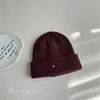 Chapéu de Lã Estilo Coreano com Bordado de Letra, Furos Pequenos, Rua Personalizada, Novo Chapéu Versátil de Outono e Inverno, Chapéu de Tricô Quente