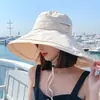 Sombrero Protector Solar de Cuello Ancho para Mujer con Protección UV para Exteriores Sombrero de Sol de Ala Grande Sombrilla de Verano Sombrero de Pescador Sombrero con Cubre Rostro