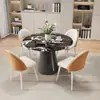 Mesa y Sillas de Negociación Comerciales de Alto Nivel Estilo Europeo con Cubierta de Piedra Microcristalina para Comedor en Casa, Estilo Trendy Ins