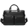 Maleta Masculina de Couro Genuíno Camada Superior Bolsa de Mão de Couro Genuíno Masculina de Negócios Bolsa de Negócios Grande Capacidade Bolsa para Computador Masculina