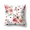 Funda de cojín decorativo de poliéster con estampado de flor de planta para el hogar funda de cojín cojín lumbar funda de cojín para sofá QTA09