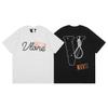 Camiseta deportiva informal de manga corta con estampado en V grande de VLONE, marca de moda transfronteriza europea y americana de 2024, para hombres y mujeres.