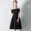 Vestido Negro Pequeño 2026 Nuevo Estilo Elegante y Sexy de un Hombro Negro Corto de Celebridad para Fiesta de Noche para Mujeres
