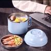 Tazón personalizable de acero inoxidable con logo para fideos instantáneos con tapa grande para estudiante comida rápida Taza tazón grande para adulto lonchera lonchera tazón para almuerzo