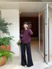 Yuyi Nuevo 2025 Otoño e Invierno Estilo Holgado Perezoso Camiseta de Terciopelo para Mujer Color Sólido Versátil Manga Larga Top para Mujer C4060