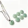 Pendente da Paz em Jade Aventurina Natural Pingente de Arenito Verde Novo Estilo Chinês Jade Hetian Verde Claro Ornamento de Colar Alternativo