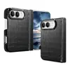 Patrón de Cocodrilo Adecuado para iPhone 18 Duo Soporte Magnético Giratorio Funda Protectora Plegable para Pantalla Carcasa de PU con Eje Dual Anti-Caídas