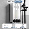 Dispensador de jabón de plástico transfronterizo, presionar, montado en la pared, para baño, desinfectante de manos, botella de plástico, cuerpo de plástico con pulsador, dispensador de jabón corporal