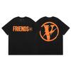 Camiseta deportiva informal de manga corta con estampado en V grande de VLONE, marca de moda transfronteriza europea y americana de 2024, para hombres y mujeres.