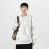 Ropa para Hombre Fengshe / Sudadera Pesada 330G Cuello Redondo Patchwork para Hombre 2026 Primavera y Otoño Nuevo Estilo Falso Dos Piezas Tie-Dye Top