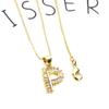 26 Inglês Carta Pingente Colar Feminino Conjunto de Cobre Zircão Carta Pingente Caixa Colar Curto Clavícula Corrente LM