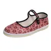 Zapatos de verano para mujer, transpirables, de cuadros, escotados, de suela plana con suela de tendón, hechos de tela de algodón en capas, adecuados para madres