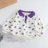 (Autorización) Moda coreana para niñas, top elegante de manga larga, conjunto de otoño para bebé 2026, polo estilo academia para niños, primavera y otoño