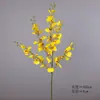 Orquídea Artificial Danzante de Tallo Largo con 5 Ramas, Oncidium de Seda de Tallo Único para el Hogar, Boda, Fotografía, Decoración de Hotel, Ramo de Flores Artificiales