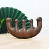 Sándalo Dorado Cinco Dedos Bola Peine de Madera Cabeza Masajeador de Meridianos del Cuero Cabelludo Raspado Hogar Femenino Suavizado del Cabello Punto Peine de Madera Multifuncional