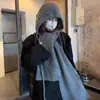 Gorro pasamontañas para mujer, nuevo modelo de invierno, bufanda cálida para protección de orejas, gorro de lana integrado, gorro de punto para pullover
