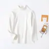 Camiseta Base de Terciopelo para Niñas Cuello Semi Alto Traje Térmico para Niños Prenda Única Cuello Medio Ropa de Otoño para Niños Grandes Otoño e Invierno