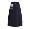 Saia Longa com Fenda de Verão Tb Aparência Emagrecedora Saia Plissada de Verão Feminina Tb Estilo Preppy Costura Cor Lisa