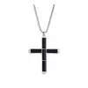 Colgante Cruzado de Piedra Shoushan Ojo de Tigre Europeo y Americano Cadena Cuadrada de Acero Inoxidable Collar Joyería para Hombres y Mujeres Venta al por Mayor